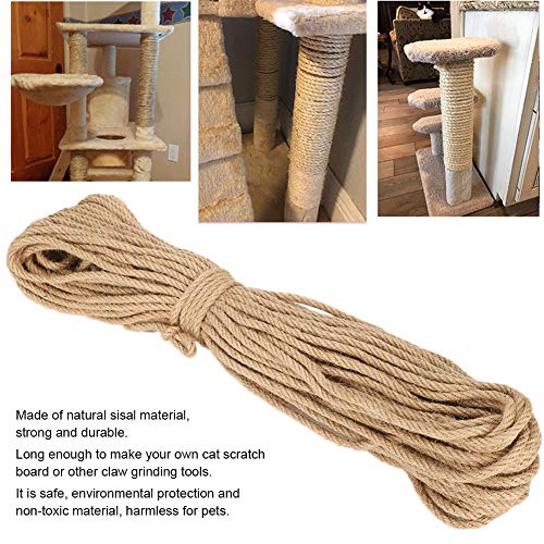 Tablero para Rascar Gatos, Reparación de Cuerda de Sisal DIY para árbol de Gatos(6 mm, 50m)
