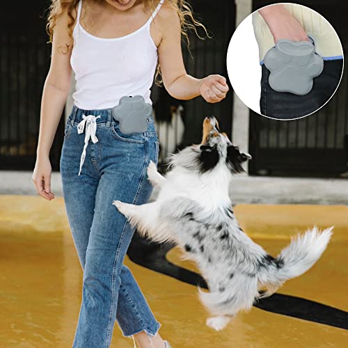 Taglory Bolsa para Golosinas para Perros, 2 Pcs Bolsa de Comida para Perros de Silicona, Bolsa Premios Perro con Clip y Cierre Magnético, Bolsa de Entrenamiento Portátil para Perros, Azul/Gris