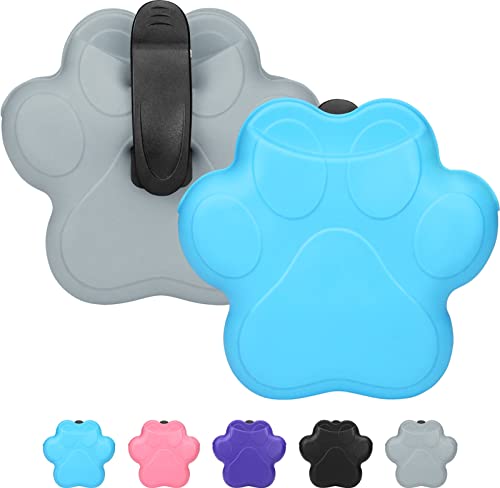 Taglory Bolsa para Golosinas para Perros, 2 Pcs Bolsa de Comida para Perros de Silicona, Bolsa Premios Perro con Clip y Cierre Magnético, Bolsa de Entrenamiento Portátil para Perros, Azul/Gris