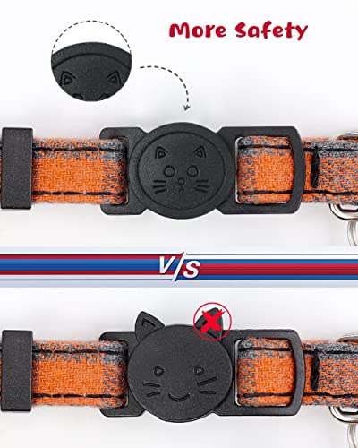 TagME Collar de Gato Personalizado, con Placa de Identificación Personalizable y Hebilla de Liberación Rápida Corbata de Moño Collar de Gato, 1 Paquete Naranja