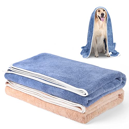 TAIYUNWEI Toallas para Mascotas, 2Piezas Toalla de Secado Rápido para Perro,Toallas Absorbentes para Mascotas|Toalla de Baño para Mascotas|Secado Rápido, Suaves y Cómodas