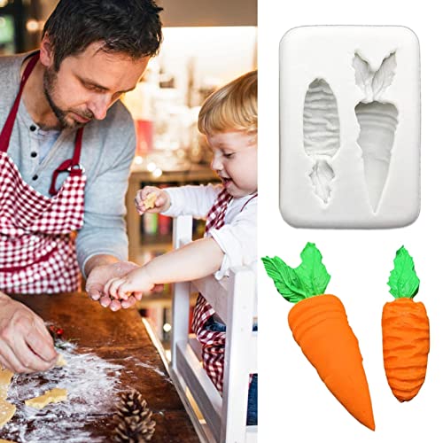 tanbea-ES Molde de Silicona de Chocolate para Manualidades de Pascua - Molde de Pascua para Fondant de Zanahoria de Conejito - Moldes para Hornear Pasteles de Conejito, moldes de Dulces de Bricolaje