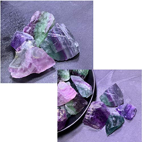 Tangger 400g Fluorita Natural Cristal Fluorita Verde/Piedra de Cristal de Cuarzo Rosa Natural/Amatista Piedra Natural/Fluorita Colorida,3-5cm Piedra Decorativa Pecera Fluorita Natural
