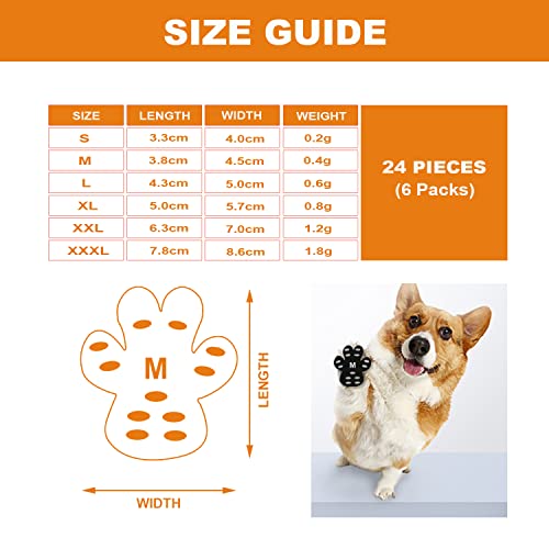 Tanggiteck Almohadillas antideslizantes para patas de perros, 24 unidades, para suelos de madera dura, antideslizantes, autoadhesivas, desechables, XL