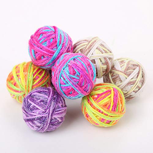 TankMR Bola de lana para gatos y gatitos, juegos divertidos, bola de lana para ejercicio de arañazos, juguete para masticar, el mejor regalo para gatos, color al azar