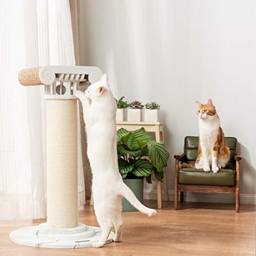TAO Árboles Para Gatos Nivel 2 gatito del árbol del gato con Rascador sisal, madera gato Rascador Muebles con más Rascar Pads, diseño Columna romana