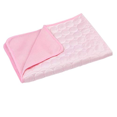 TAO Árboles Para Gatos Perro de refrigeración Colchón, mascotas de seda del hielo Mat, transpirable de coches Cojín, gato Auto Frío Nido (Color : Pink, Size : M)