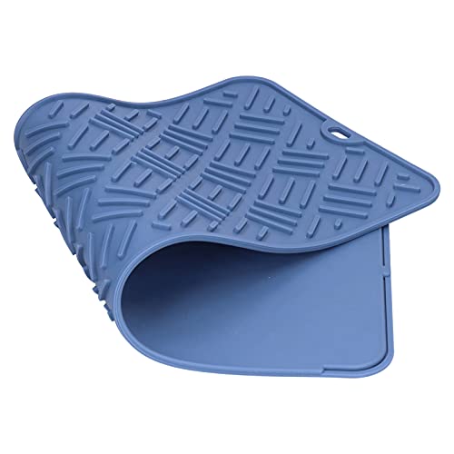 Tapete de Mesa, Tapete único Impermeable con Diseño de Costilla para Tapete Antideslizante para Alimentos para Mascotas para Encimeras de Cocina(Azul marino (45 * 20 cm tamaño pequeño))