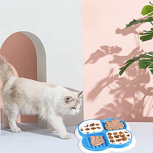 Tazón de Alimentación Lenta para Mascotas, Comedero lento para mascotas, almohadilla para lamer perros, cuenco para perros, divertida almohadilla interactiva para alimentador lento para mascotas(azul)