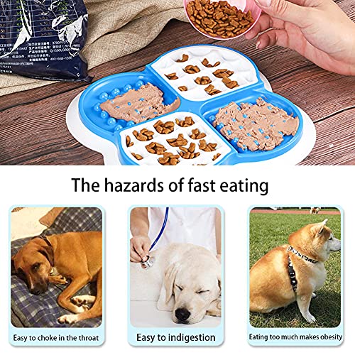 Tazón de Alimentación Lenta para Mascotas, Comedero lento para mascotas, almohadilla para lamer perros, cuenco para perros, divertida almohadilla interactiva para alimentador lento para mascotas(azul)