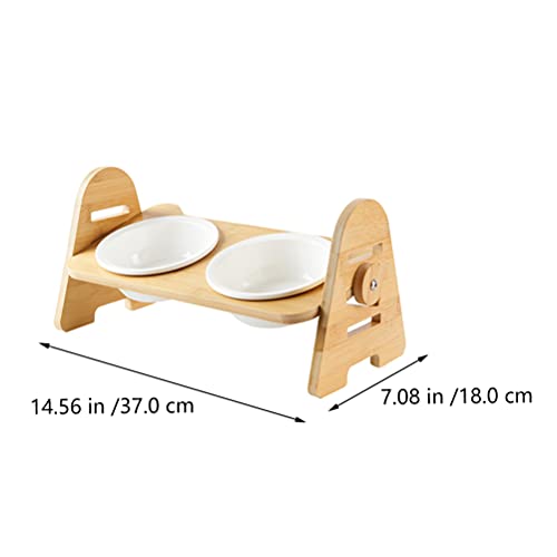 Tazón de Cerámica para Mascotas con Soporte: Cuencos Elevados para Gatos Elevados Alimentadores de Alimentos de Porcelana de Gato Inclinado para Perros Pequeños Gatitos de