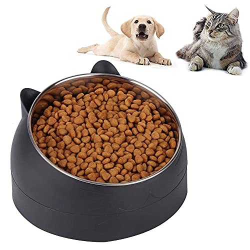 Tazón para Mascotas, Comederos Perros Gatos, Comederos Perros, Comederos Gatos, Cuenco Inclinado para Mascotas, Gatos Comida Inoxidable Cuencos, para Gatos y Perros Pequeños(400ml)
