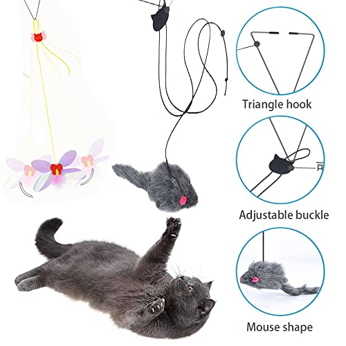 TDCQ Juguete Divertido para Gatos, Juguetes para Gatos,Juguete Pluma de Gato Interactivo,Gato caña Juguete,Seguridad no Tóxica Juguete de Gatos,Pluma de Gato uguete
