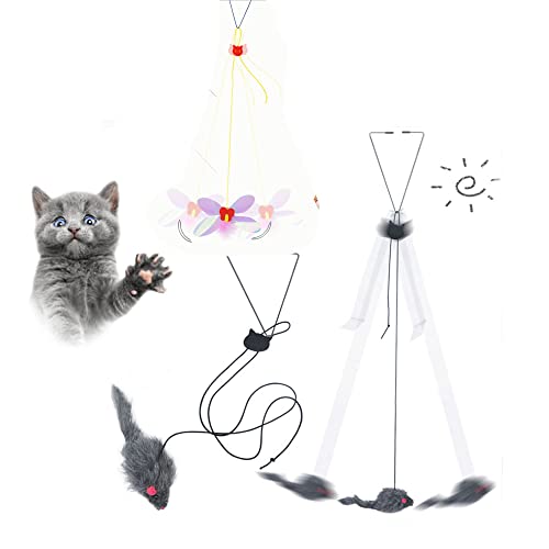 TDCQ Juguete Divertido para Gatos, Juguetes para Gatos,Juguete Pluma de Gato Interactivo,Gato caña Juguete,Seguridad no Tóxica Juguete de Gatos,Pluma de Gato uguete