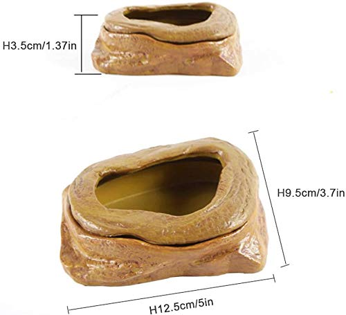 Técnica de acuarios Accesorio del reptil Alimentación agua de la taza del animal doméstico fuentes de alimentación del gusano del plato Mini avanzada resina hecha Anti-Gusano escape conveniente para e