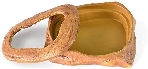 Técnica de acuarios Accesorio del reptil Alimentación agua de la taza del animal doméstico fuentes de alimentación del gusano del plato Mini avanzada resina hecha Anti-Gusano escape conveniente para e