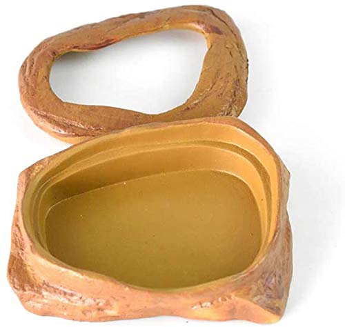 Técnica de acuarios Accesorio del reptil Alimentación agua de la taza del animal doméstico fuentes de alimentación del gusano del plato Mini avanzada resina hecha Anti-Gusano escape conveniente para e