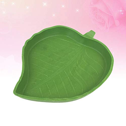 TEHAUX Cuencos de agua para alimentos en forma de hoja para reptiles, tortuga, arañas, lagartos, alimentos para beber agua, alimentador de alimentos pequeños para mascotas (tamaño grande)