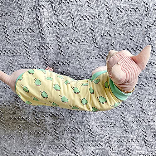 TENGTUD Ropa de Gato sin Pelo, Sphynx/Devon Helado Aire Acondicionado Habitaciones Cat Base Chaleco-XS