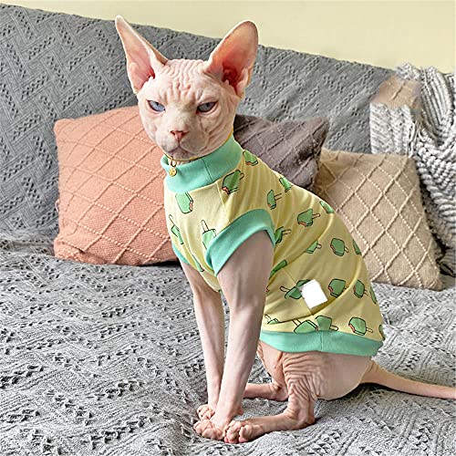 TENGTUD Ropa de Gato sin Pelo, Sphynx/Devon Helado Aire Acondicionado Habitaciones Cat Base Chaleco-XS