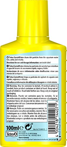 Tetra CrystalWater 100 ml - Elimina el enturbiamiento del agua del acuario en cuestión de horas