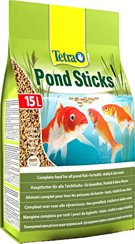Tetra Pond Sticks 15 L - Alimento para peces de estanque, para peces sanos y agua clara, diferentes tamaños