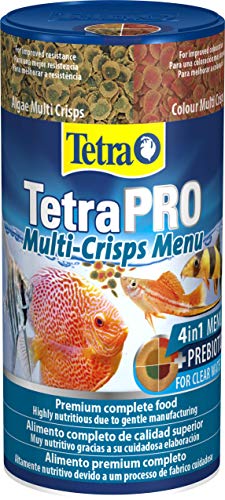 Tetra Pro Multi-Crisps Menu 250 ml - Alimento completo con un valor nutritivo óptimo, los 4 tipos de Multi-Crisps garantizan una dieta variada