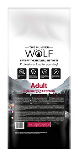 The Hunger of The Wolf Alimento seco para perros adultos, altas dosis de energía y calorías, para todas las razas, perros de trabajo, 14 kg