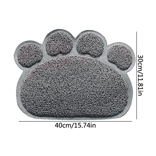 Tianher 3 Piezas Alfombrilla de la Ccaja Basura del Gato PVC Estera Arena y Comida Antideslizantes Diseño de Huella de Pata para Comederos Alimentos Alfombrilla de Perros y Gatos Fáciles de Limpiar