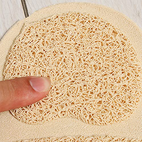 Tianher 3 Piezas Alfombrilla de la Ccaja Basura del Gato PVC Estera Arena y Comida Antideslizantes Diseño de Huella de Pata para Comederos Alimentos Alfombrilla de Perros y Gatos Fáciles de Limpiar