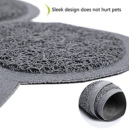 Tianher 3 Piezas Alfombrilla de la Ccaja Basura del Gato PVC Estera Arena y Comida Antideslizantes Diseño de Huella de Pata para Comederos Alimentos Alfombrilla de Perros y Gatos Fáciles de Limpiar