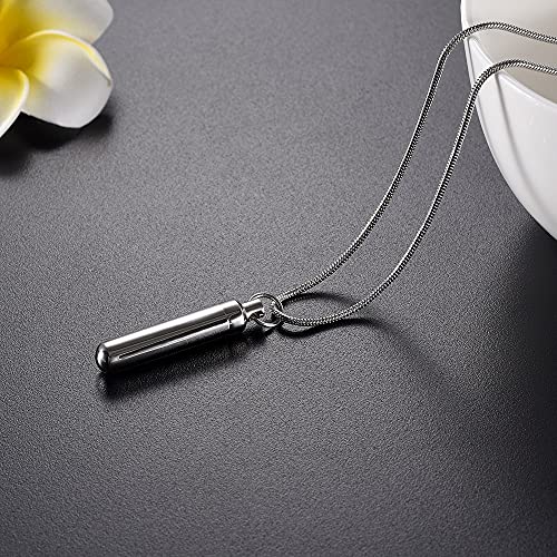 TIANZXS Colgante cilíndrico de Acero Inoxidable Personalizado para Mascotas, Recuerdo de Cenizas, Collar de urna Conmemorativa de pérdida, Siempre en mi Mente   2