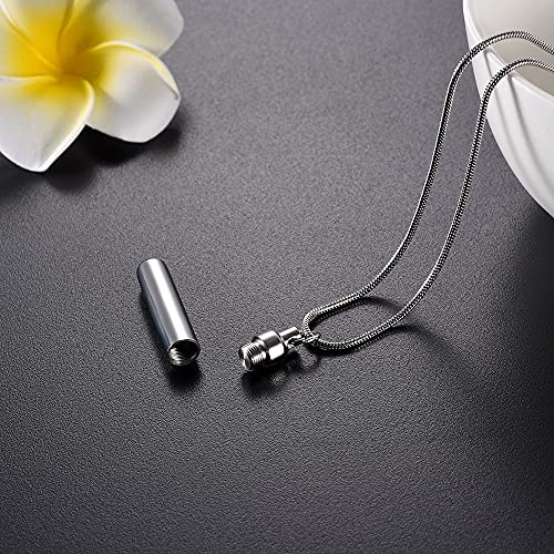 TIANZXS Colgante cilíndrico de Acero Inoxidable Personalizado para Mascotas, Recuerdo de Cenizas, Collar de urna Conmemorativa de pérdida, Siempre en mi Mente   2