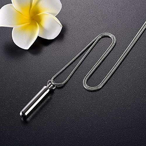 TIANZXS Colgante cilíndrico de Acero Inoxidable Personalizado para Mascotas, Recuerdo de Cenizas, Collar de urna Conmemorativa de pérdida, Siempre en mi Mente   2