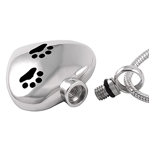TIANZXS Perro Gato Pata Siempre en mi corazón joyería de cremación Cenizas Colgante de Recuerdo, Collar de urna Conmemorativa para Mascotas con Kits de llenado   4