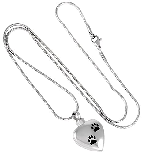 TIANZXS Perro Gato Pata Siempre en mi corazón joyería de cremación Cenizas Colgante de Recuerdo, Collar de urna Conmemorativa para Mascotas con Kits de llenado   4