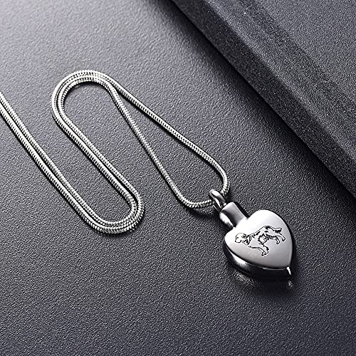 TIANZXS Urnas conmemorativas para Mascotas Perro para Siempre en mi corazón de Acero Inoxidable, joyería para cremación de Perros para Cenizas de Mascotas