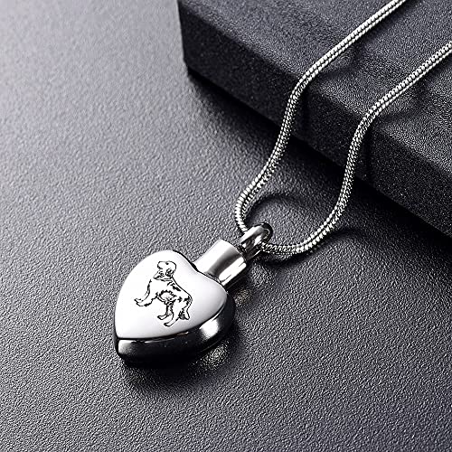 TIANZXS Urnas conmemorativas para Mascotas Perro para Siempre en mi corazón de Acero Inoxidable, joyería para cremación de Perros para Cenizas de Mascotas
