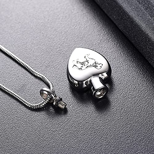 TIANZXS Urnas conmemorativas para Mascotas Perro para Siempre en mi corazón de Acero Inoxidable, joyería para cremación de Perros para Cenizas de Mascotas