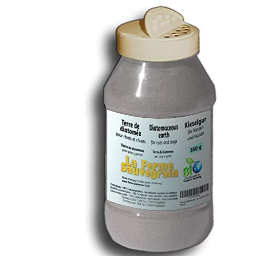 Tierra de Diatomeas alimentaria para Gatos y Perros - antipulgas natural - in dispensador - 350g