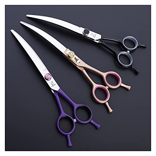 Tijeras de cabello profesional Tijeras de aseo del gato y perro de la mascota de 7 pulgadas, tijeras de deformación, tijeras de peluquero especial, tijeras dentales, cizallas del cabello de adelgazami