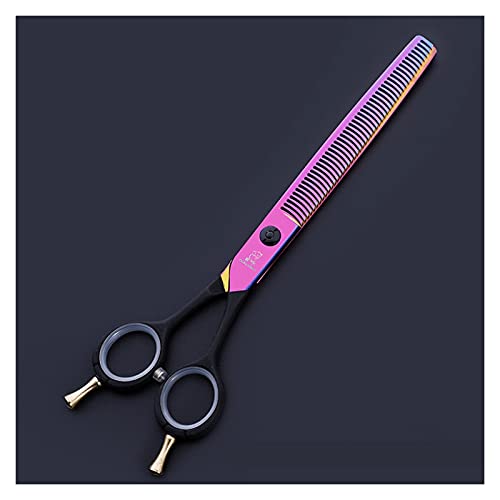 Tijeras de cabello profesional Tijeras de aseo del gato y perro de la mascota de 7.5 pulgadas, tijeras planas, tijeras de peluquero especial, tijeras dentales, tijeras de adelgazamiento, tijeras for m