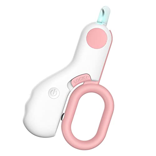 Tijeras de uñas para perros y gatos, de acero inoxidable, con luz LED recargable, evita lesiones y sin astillas, con lima plegable para uñas para perros y gatos