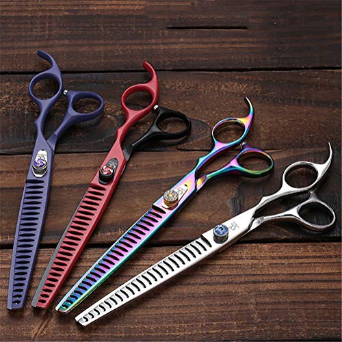 Tijeras Perros, 8.0 Pulgadas Púrpura Tijeras Peluqueria Canina Tijeras de Dientes para Mascotas Tijeras de Espina de Pescado (Color : B, Size : 7 Inch)