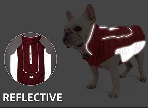 Tineer Chaleco Reflectante de Invierno para Mascotas, Chaqueta Impermeable para Cachorros al Aire Libre, Abrigo de Chaqueta cálido para Perros Grandes, medianos y pequeños (XL, Rosa)