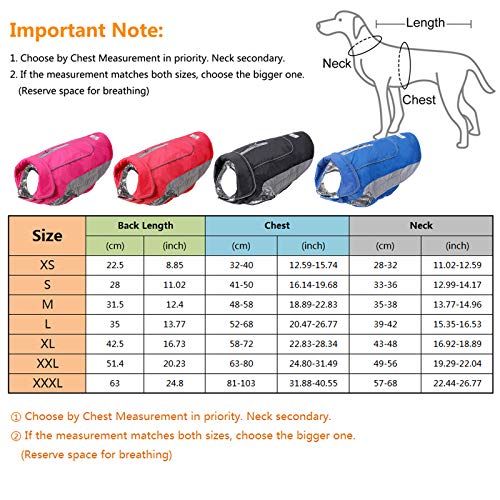 Tineer Chaleco Reflectante de Invierno para Mascotas, Chaqueta Impermeable para Cachorros al Aire Libre, Abrigo de Chaqueta cálido para Perros Grandes, medianos y pequeños (XL, Rosa)