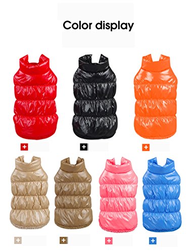 Tineer Invierno Chaleco Acolchado Abrigo Sudaderas con Capucha Perro Gato Cachorro Mascota Clima frío Abrigos Chaqueta pequeña Mascota (Pecho XL: 21,5-22,4 Pulgadas, Rosado)