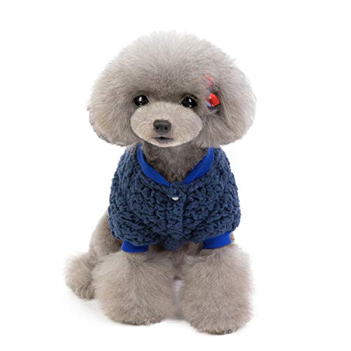 Tineer Pet Doggy Winter Lamb Cachemira Abrigo Warm Outdoor Fleece Dog Fleece Forro Pullover Coat Chaqueta Outwear Chaleco para Perros pequeños y medianos (XXL, Azul Oscuro)