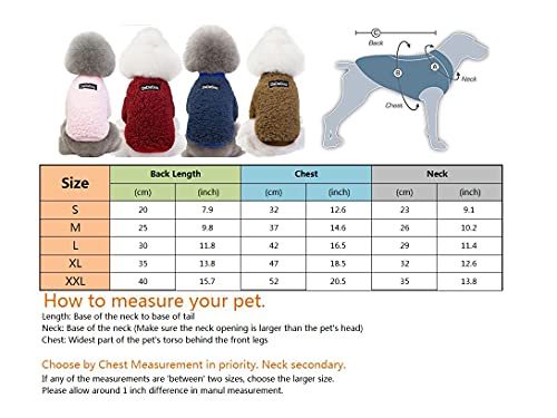 Tineer Pet Doggy Winter Lamb Cachemira Abrigo Warm Outdoor Fleece Dog Fleece Forro Pullover Coat Chaqueta Outwear Chaleco para Perros pequeños y medianos (XXL, Azul Oscuro)