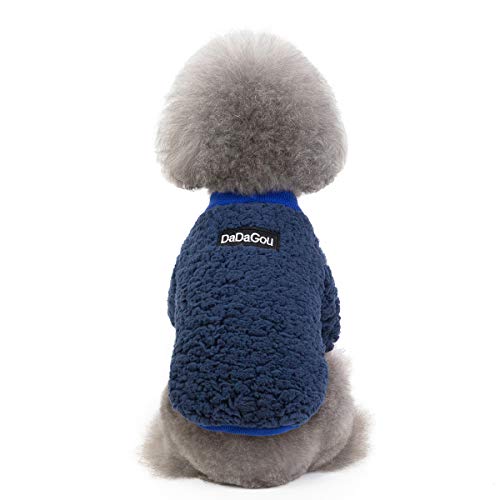 Tineer Pet Doggy Winter Lamb Cachemira Abrigo Warm Outdoor Fleece Dog Fleece Forro Pullover Coat Chaqueta Outwear Chaleco para Perros pequeños y medianos (XXL, Azul Oscuro)